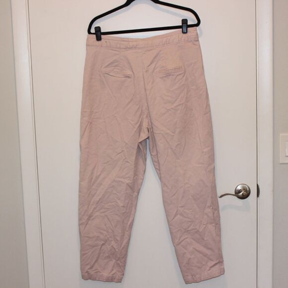 Mango Cotton Pleated Trousers, Pastel Pink
 Women Size 14 - Picture 6 of 11